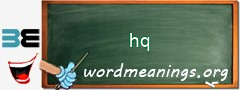 WordMeaning blackboard for hq